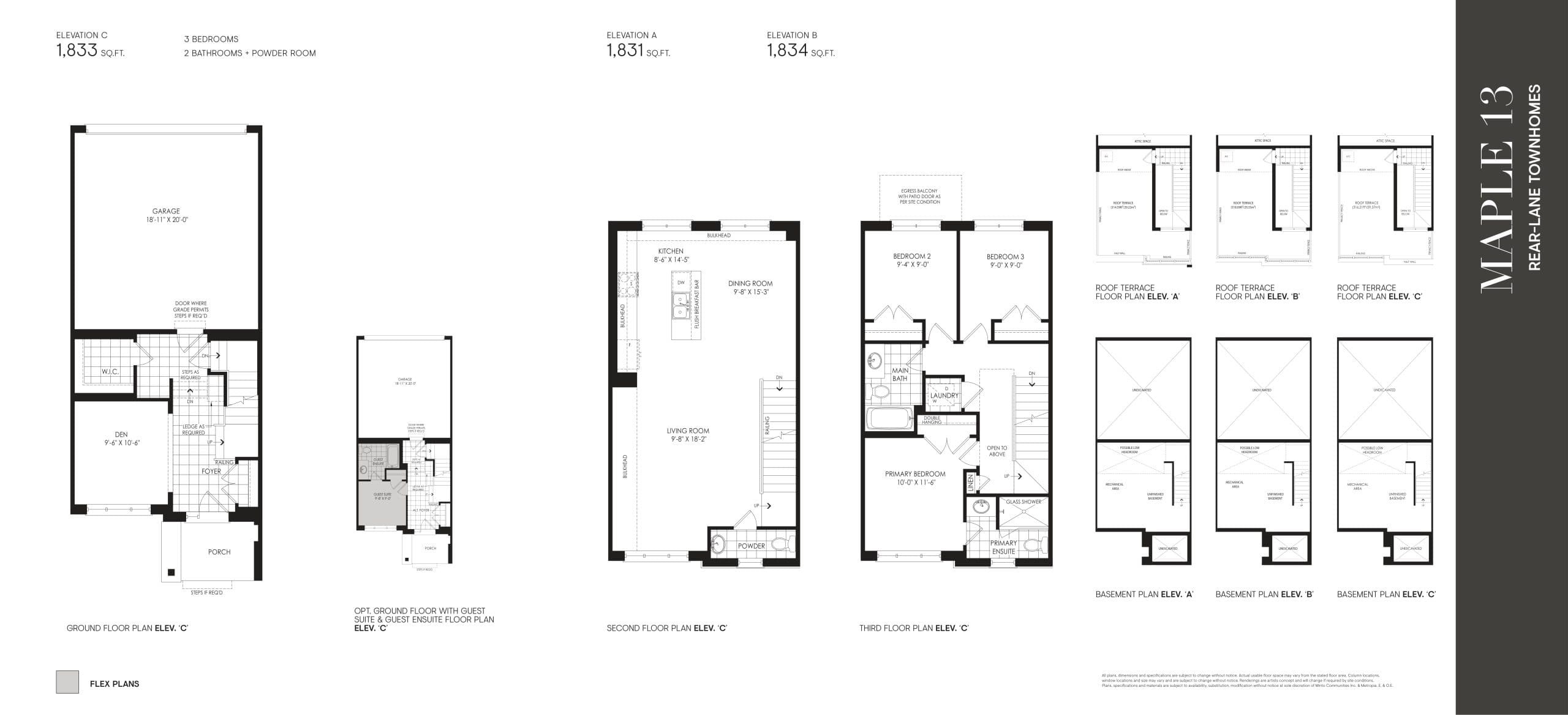 Maple 13 Floor Plan at Union Village Phase 2B - 1831 sq.ft