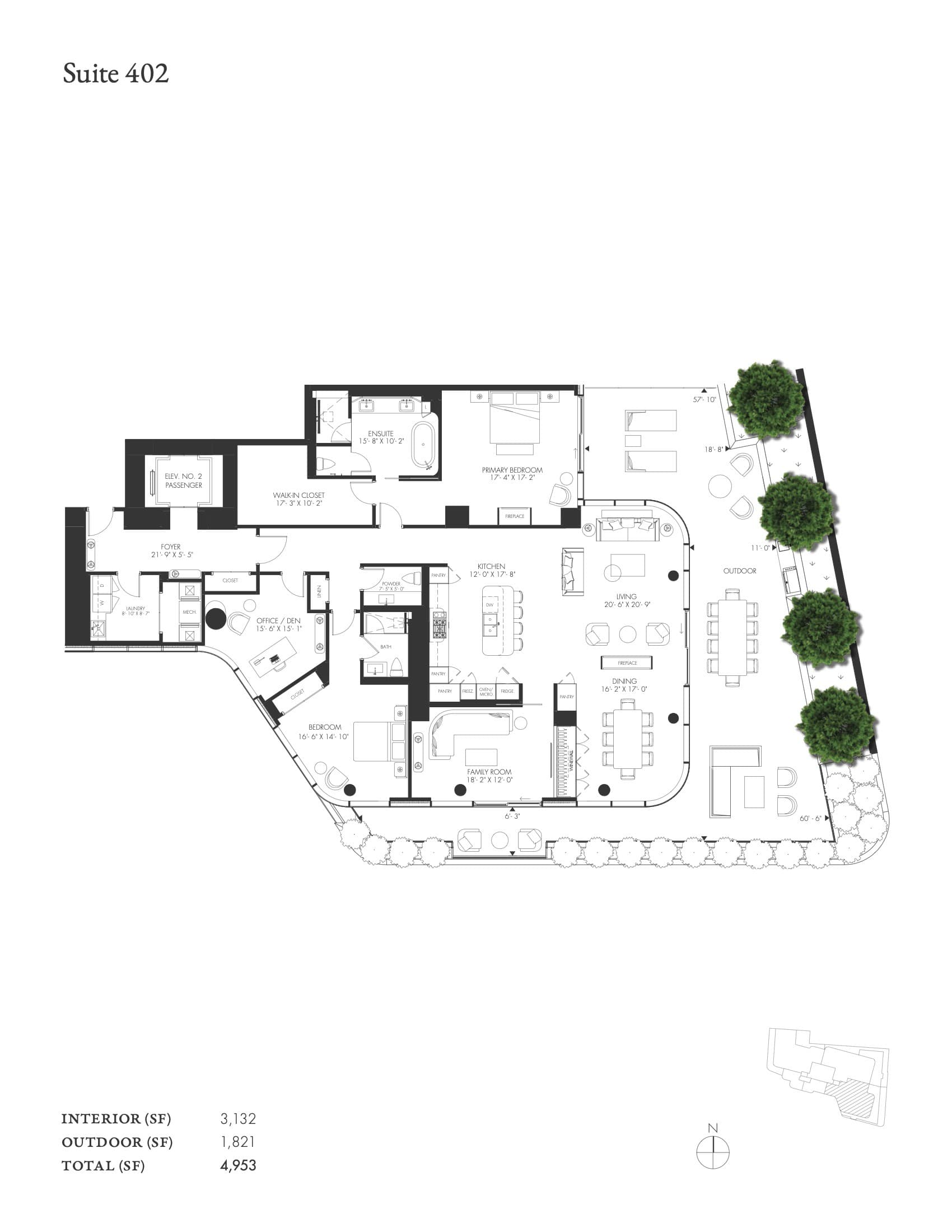 Suite 402 Floor Plan at 138 Yorkville Condos - 3132 sq.ft