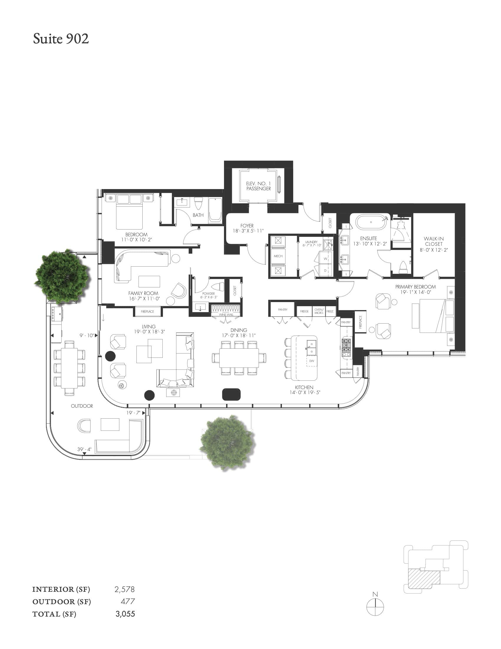 Suite 902 Floor Plan at 138 Yorkville Condos - 2578 sq.ft