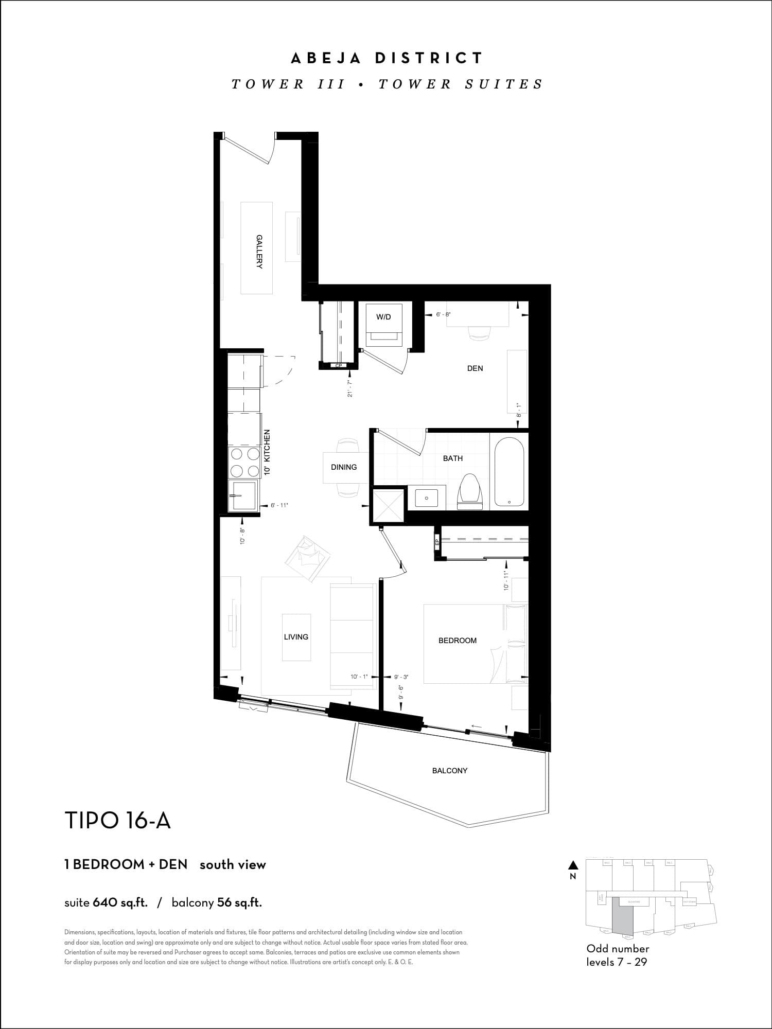 TIPO 16-A Floor Plan at Abeja District Condos Tower 3 - 640 sq.ft