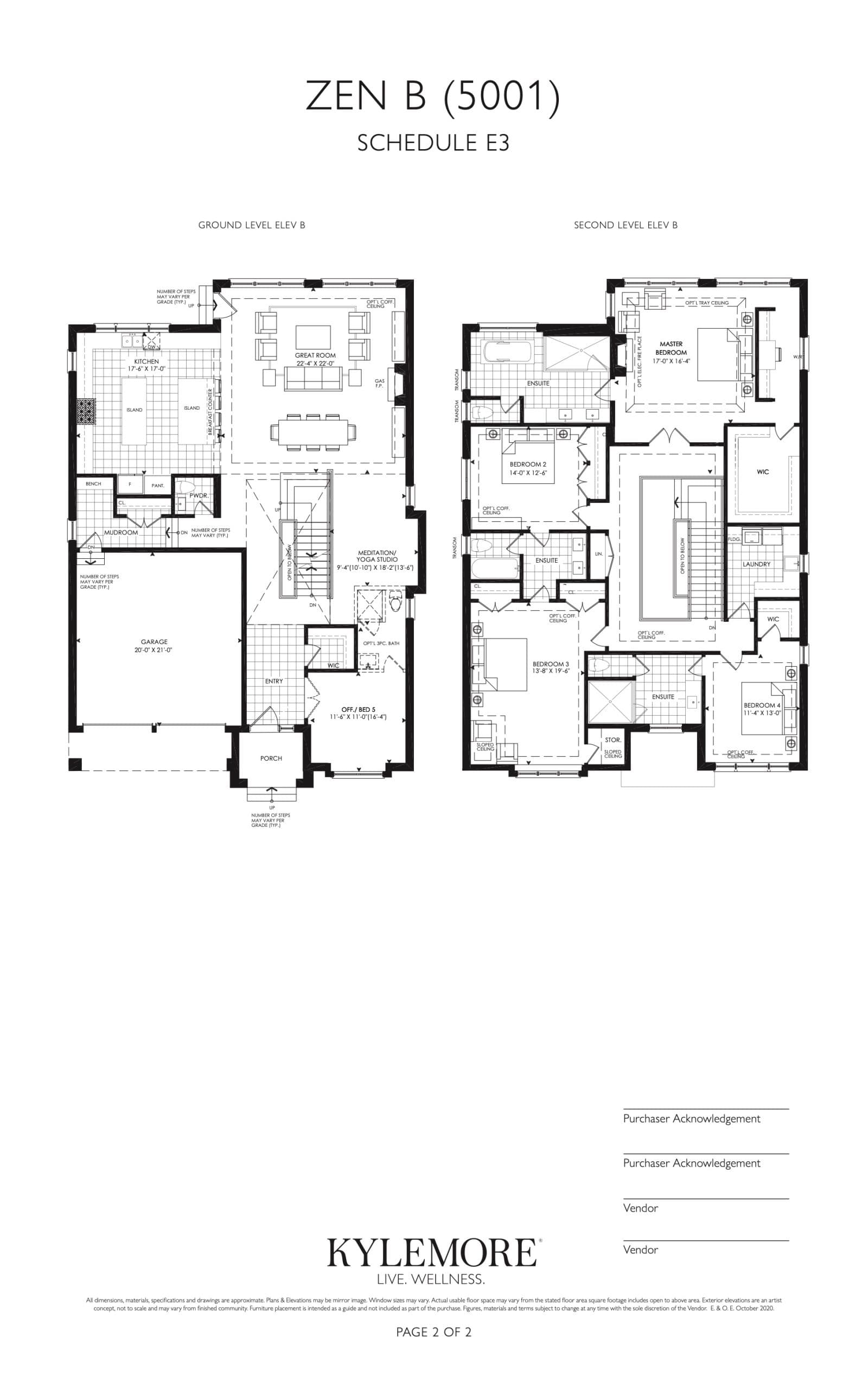 Zen B - Elev. B Floor Plan at Angus Glen South Village - 4180 sq.ft