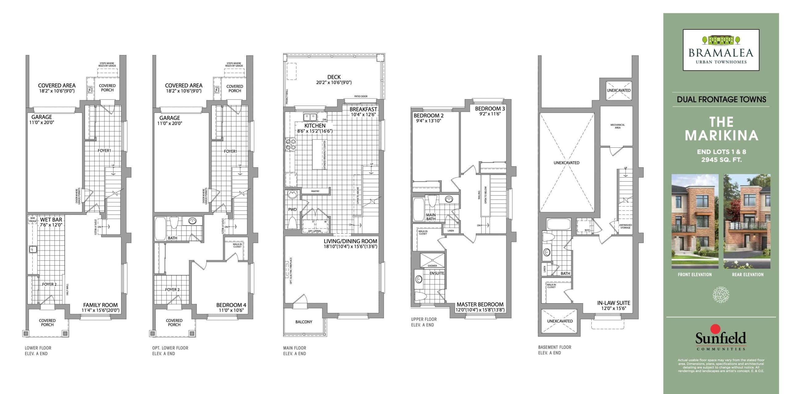 The Marikina Floor Plan at Bramalea Urban Towns - 2945 sq.ft
