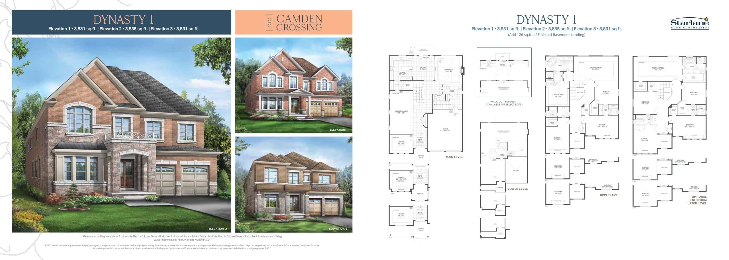 Dynasty 1 Floor Plan at Camden Crossing by Starlane Home Corporation - 3831 sq.ft
