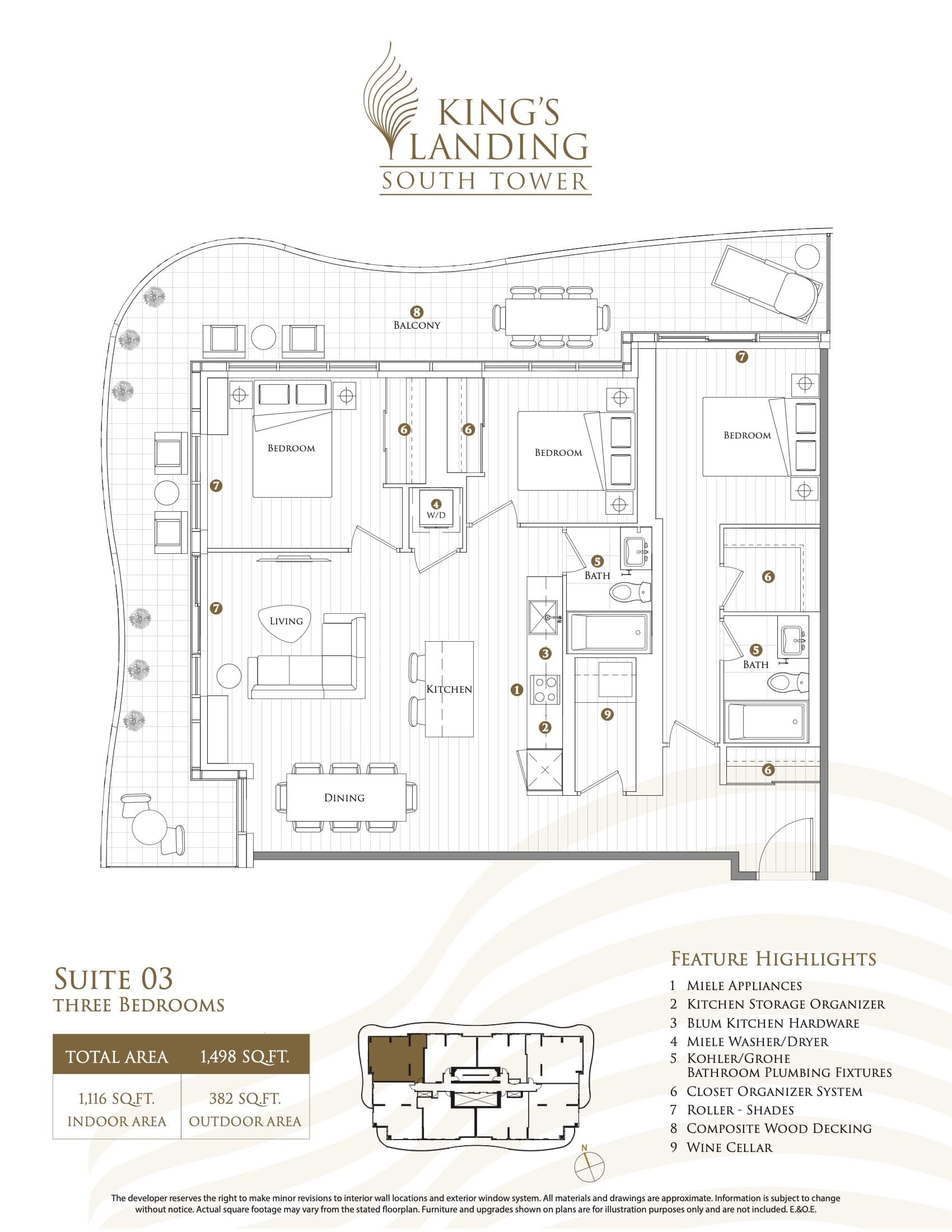 Suite 03 Floor Plan at King's Landing Phase 3 Condos - 1116 sq.ft