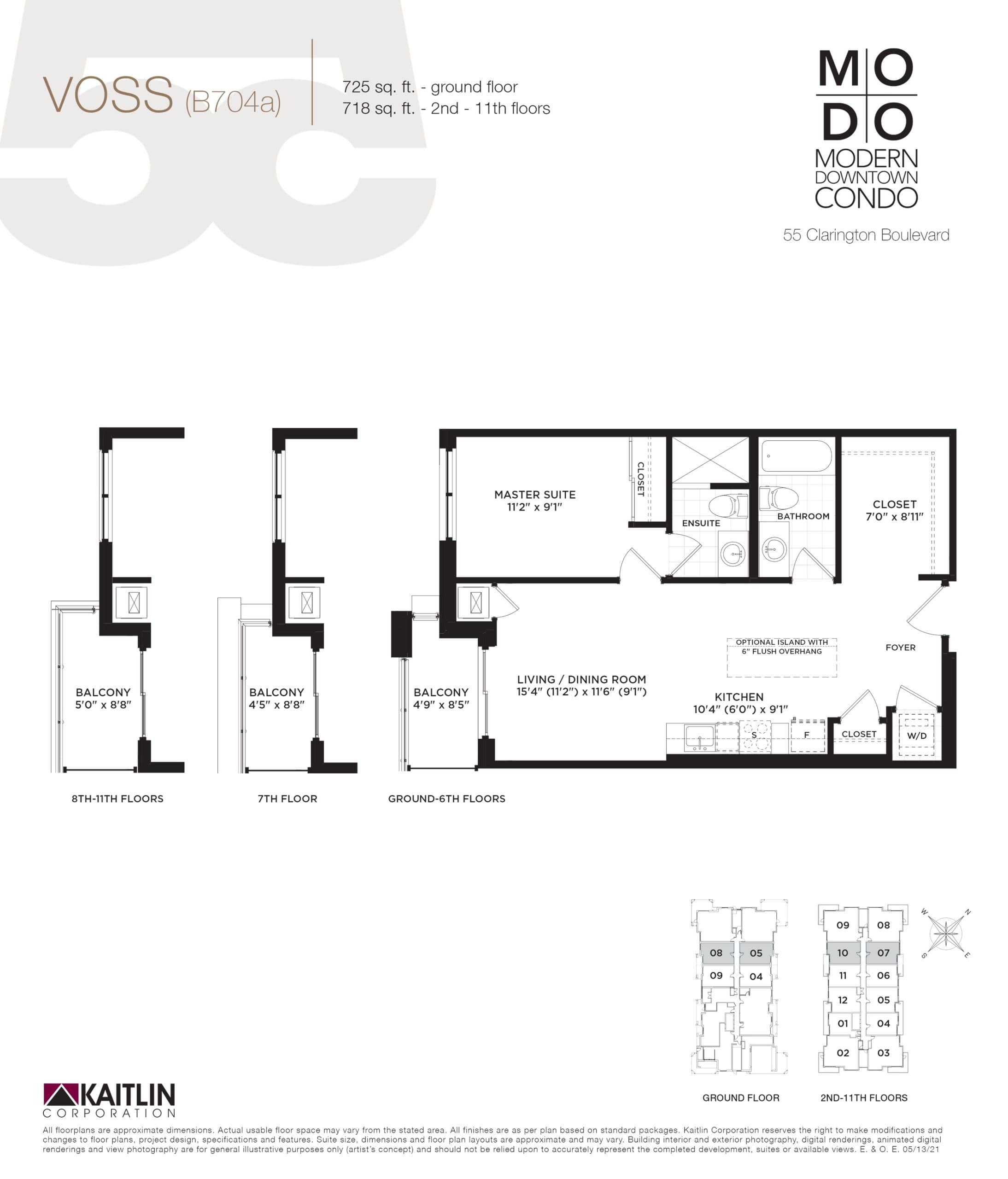 Voss Floor Plan at MODO 55 - 725 sq.ft