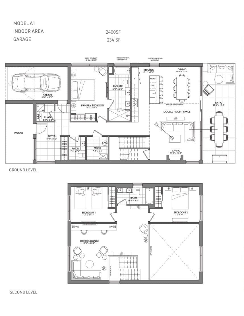 Model A1 Floor Plan at Muskoka Bay Boulevard Estates - 2400 sq.ft