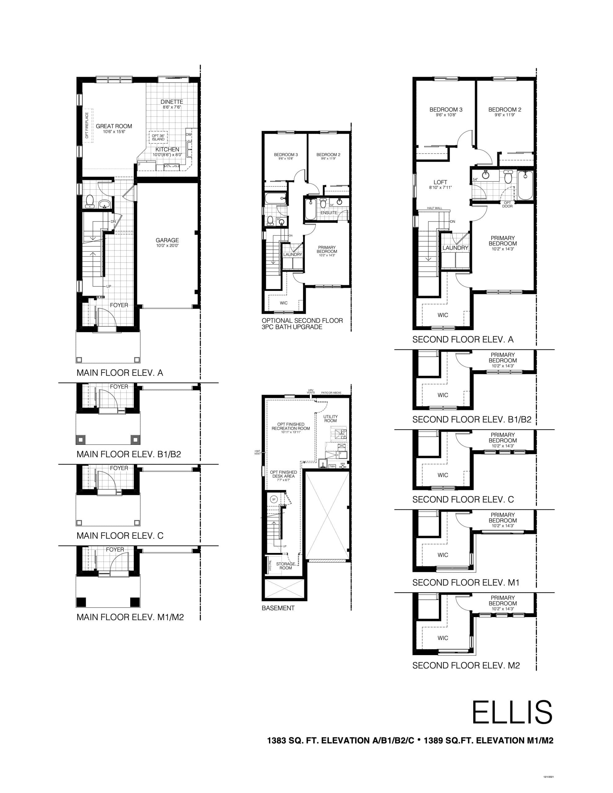 Ellis Floor Plan at Splendour by Mountainview Building Group - 1389 sq.ft
