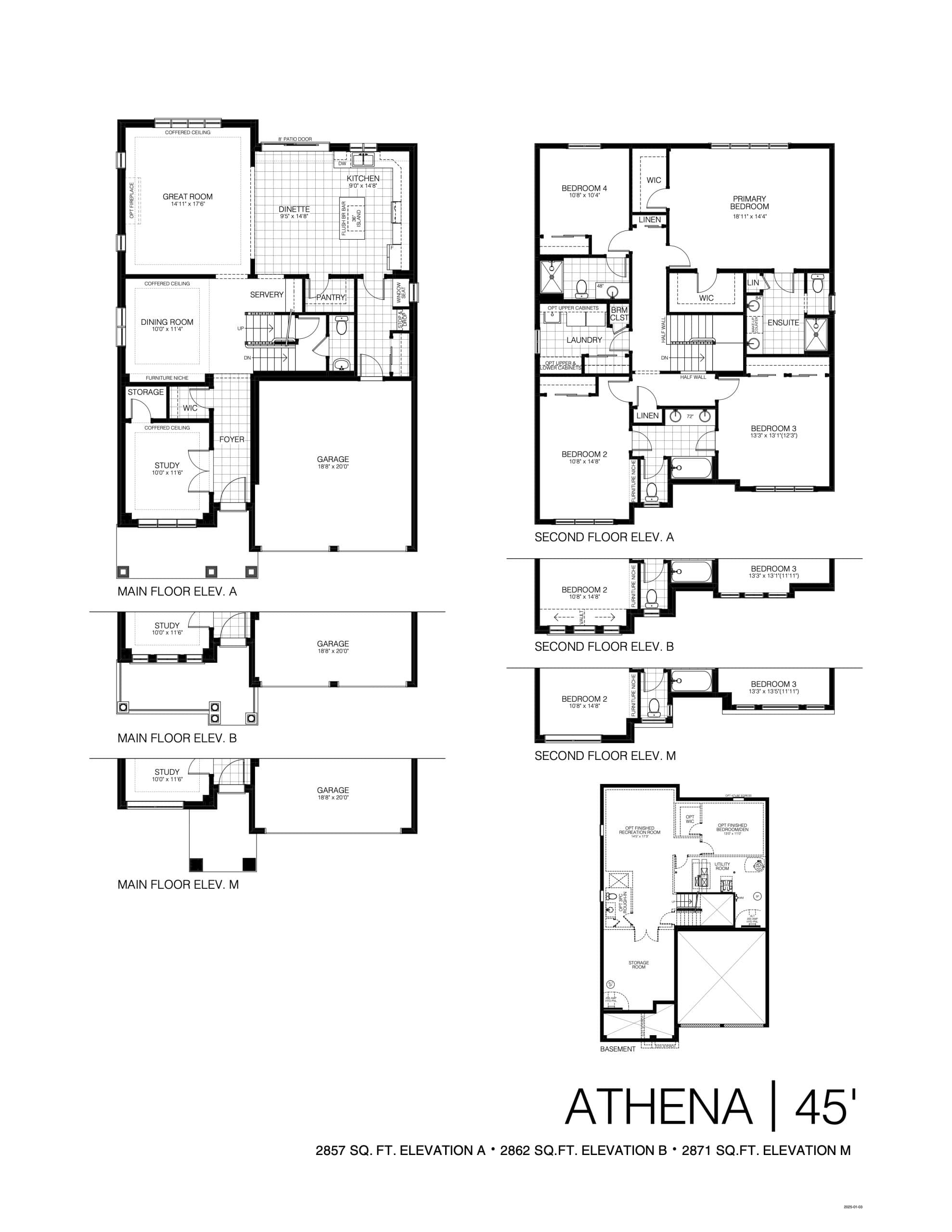 Athena 45' Floor Plan at Summersides Village - 2857 sq.ft