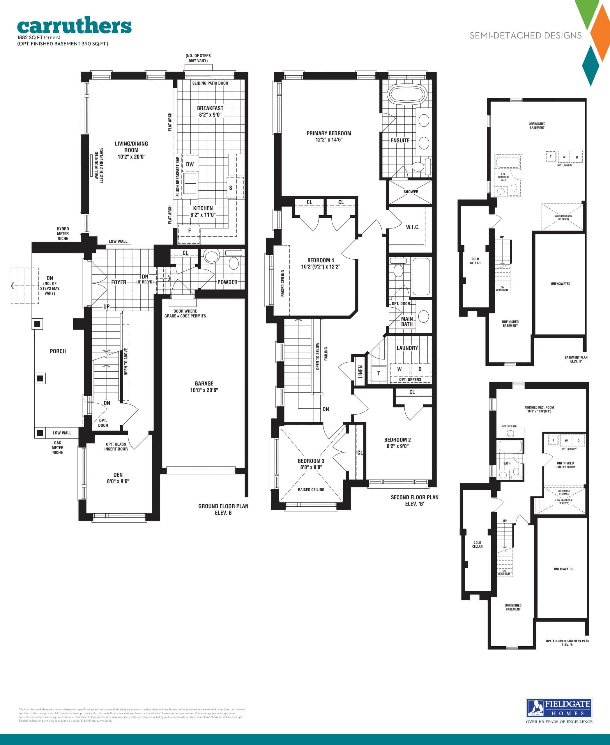 Carruthers Floor Plan at Whitby Meadows by Fieldgate Homes - 1882 sq.ft