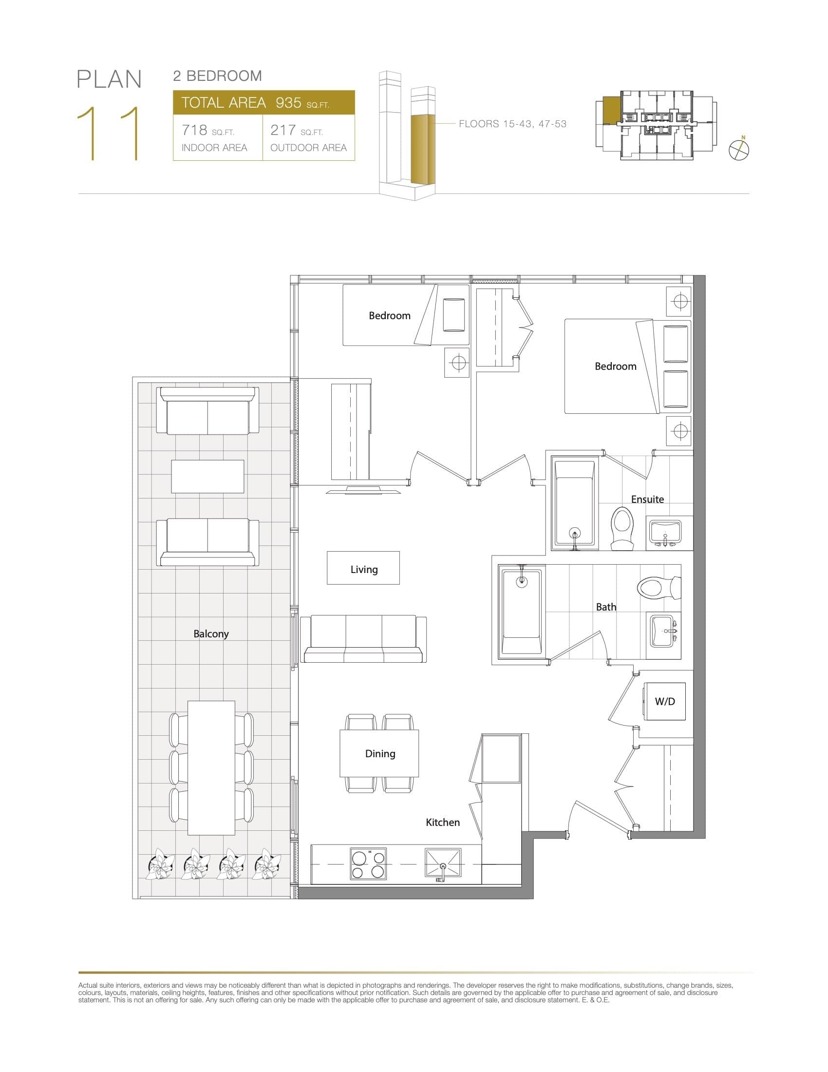 11 - East Tower Floor Plan at Concord Canada House Condos - 718 sq.ft