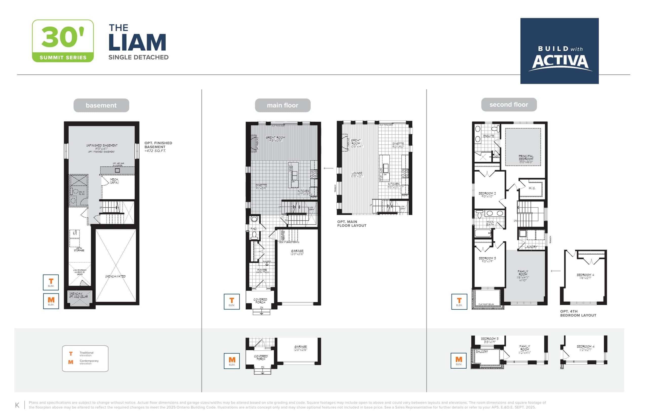 The Liam Floor Plan at Harvest Park by Activa Group - 2004 sq.ft