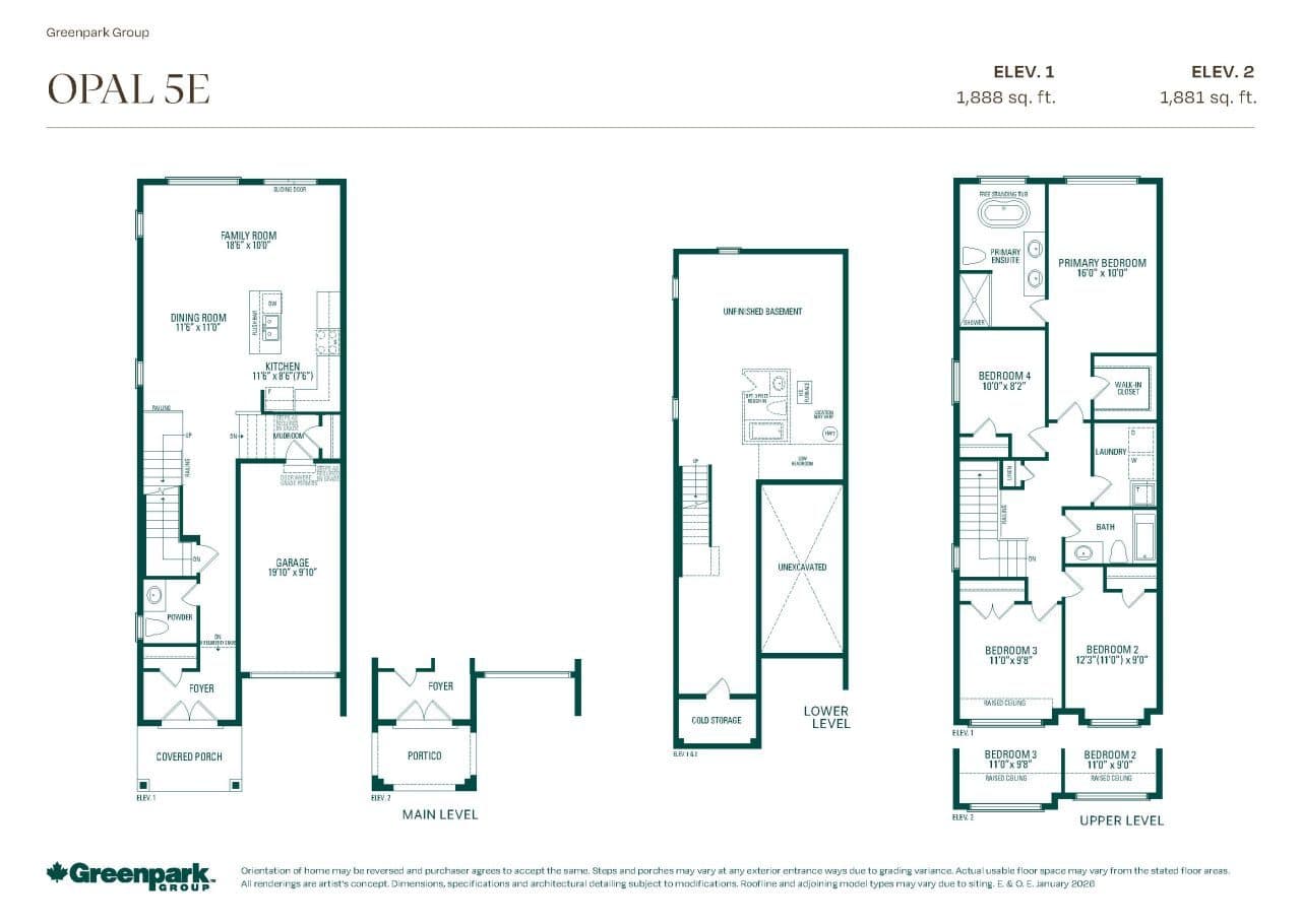 Opal 5E Floor Plan at Arbourwoods by Greenpark Group - 1888 sq.ft