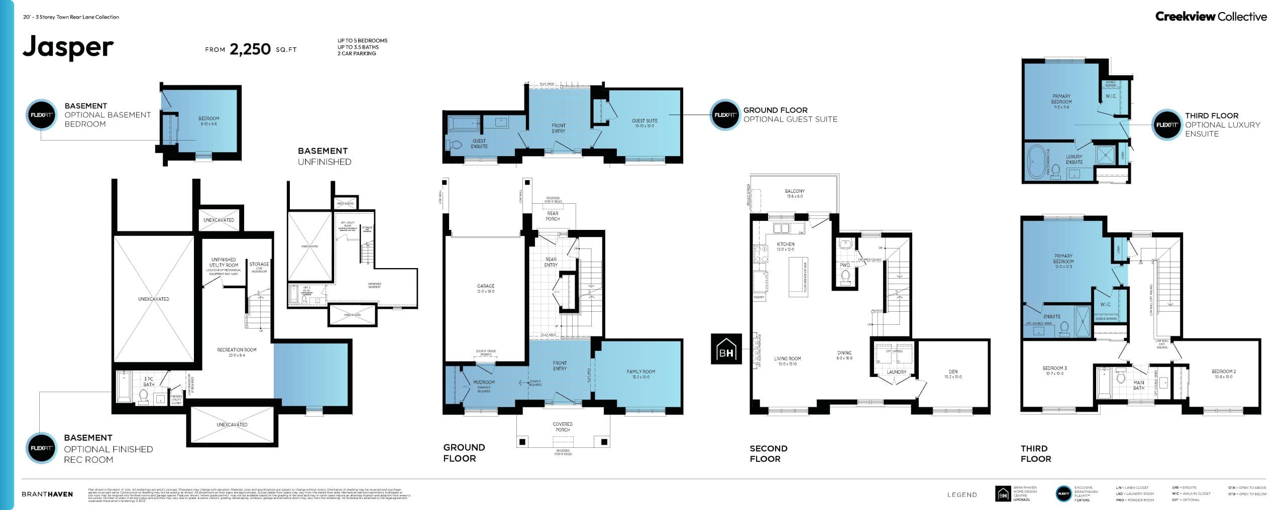 Jasper Floor Plan at Creekview Collective Towns - 2250 sq.ft