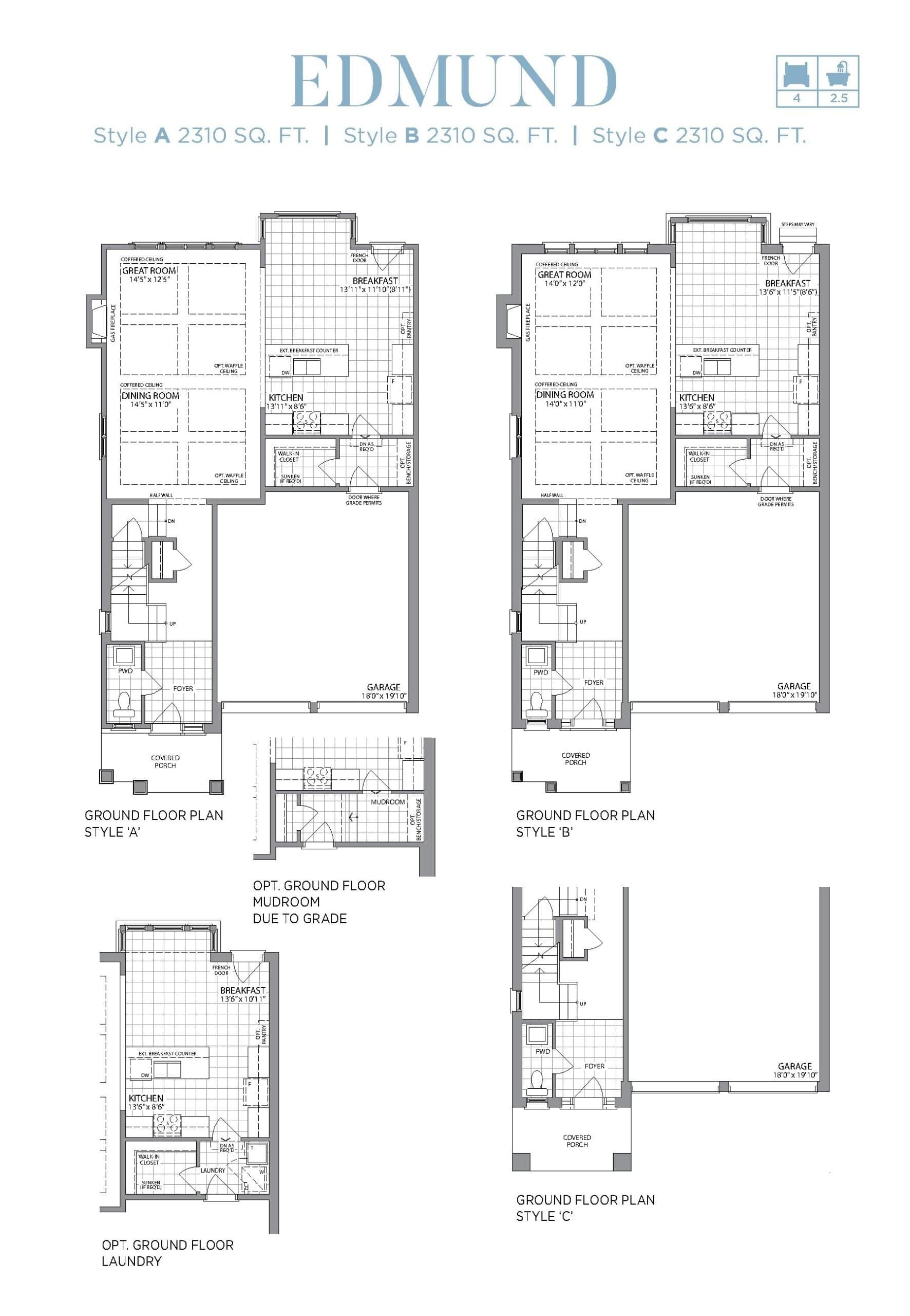 Edmund Floor Plan at Erin Glen by Lakeview Homes - 2310 sq.ft