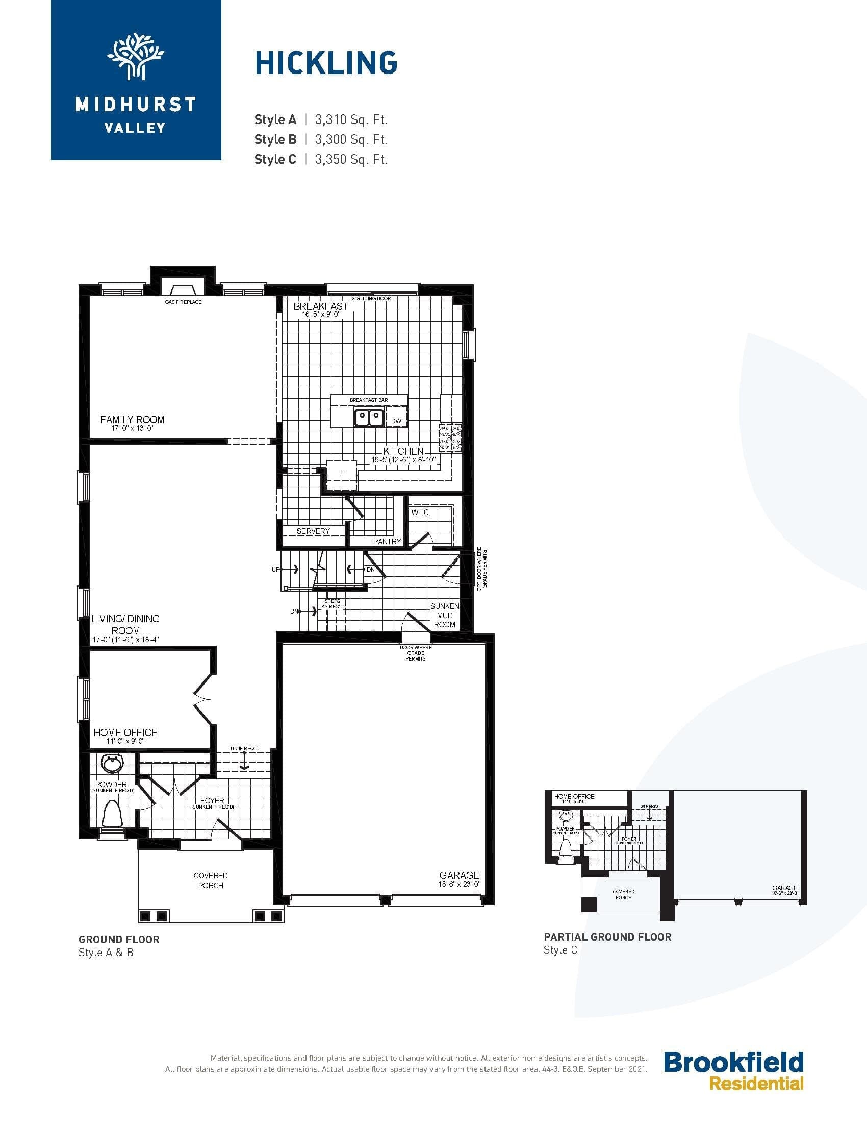 Hickling Floor Plan at Midhurst Valley by Brookfield Residential - 3350 sq.ft