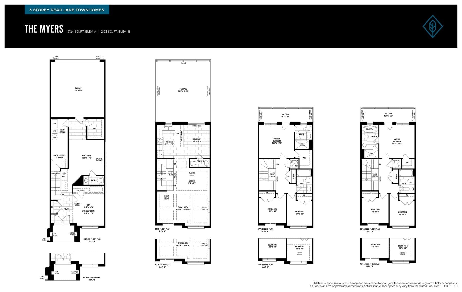 The Myers Floor Plan at Victory Green Towns by Fulton Homes - 2124 sq.ft