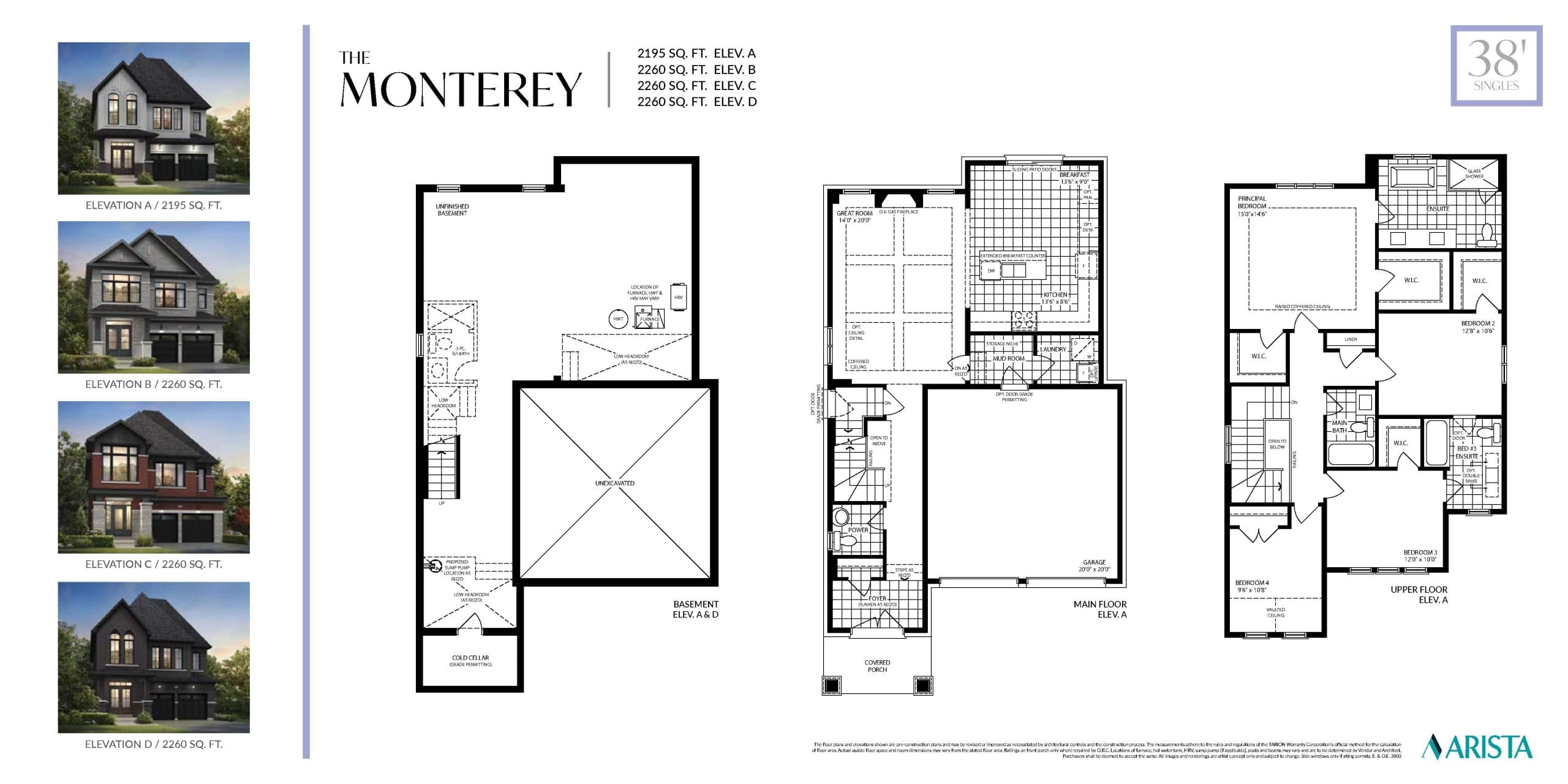 The Monterey Floor Plan at SouthCal by ARISTA Homes - 2195 sq.ft