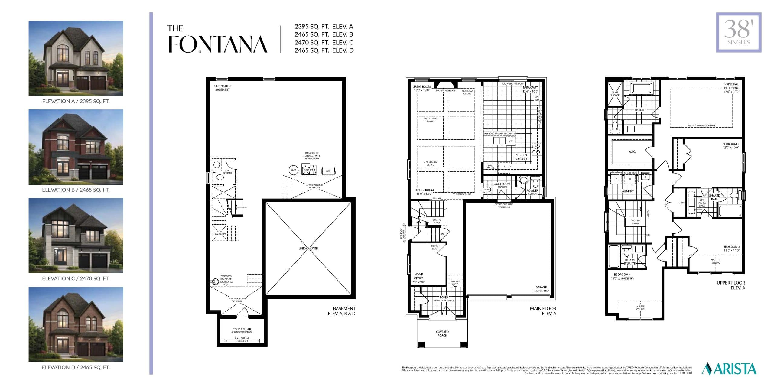 The Fontana Floor Plan at SouthCal by ARISTA Homes - 2395 sq.ft