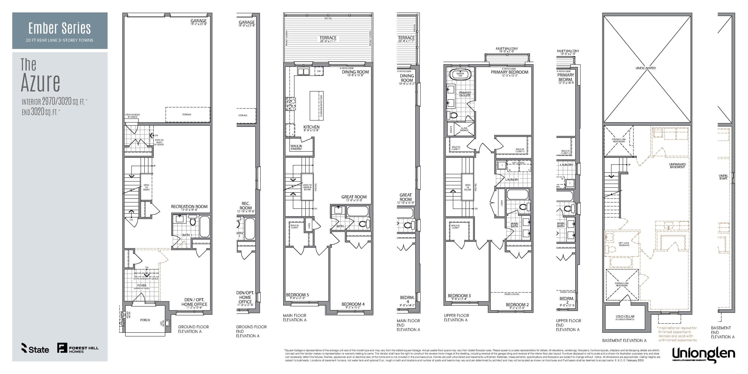 The Azure Floor Plan at Unionglen by Forest Hill Homes - 2970 sq.ft