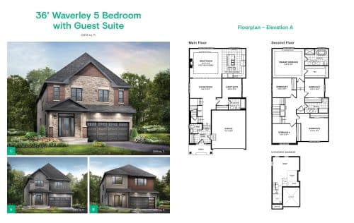 36' Waverley (5 Bedroom with Guest Suite) floor plan