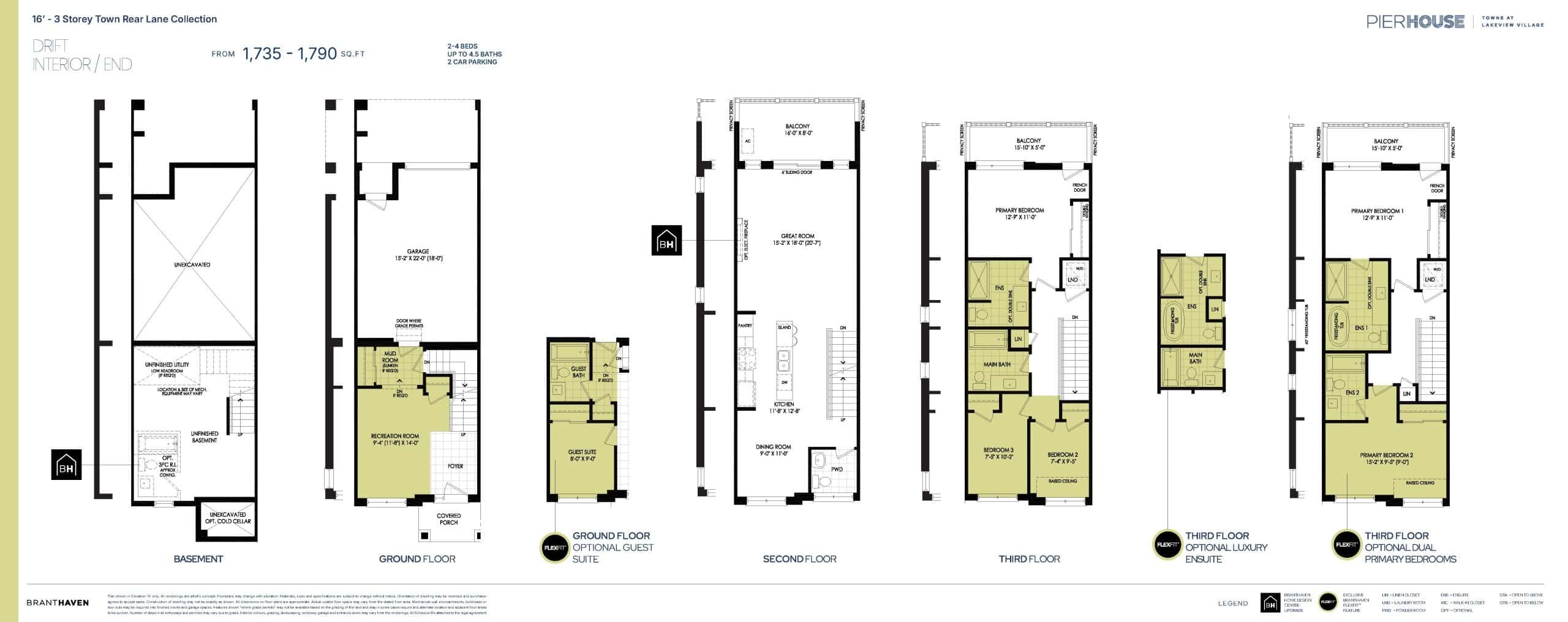 Drift Floor Plan at Pier House Towns - 1735 sq.ft