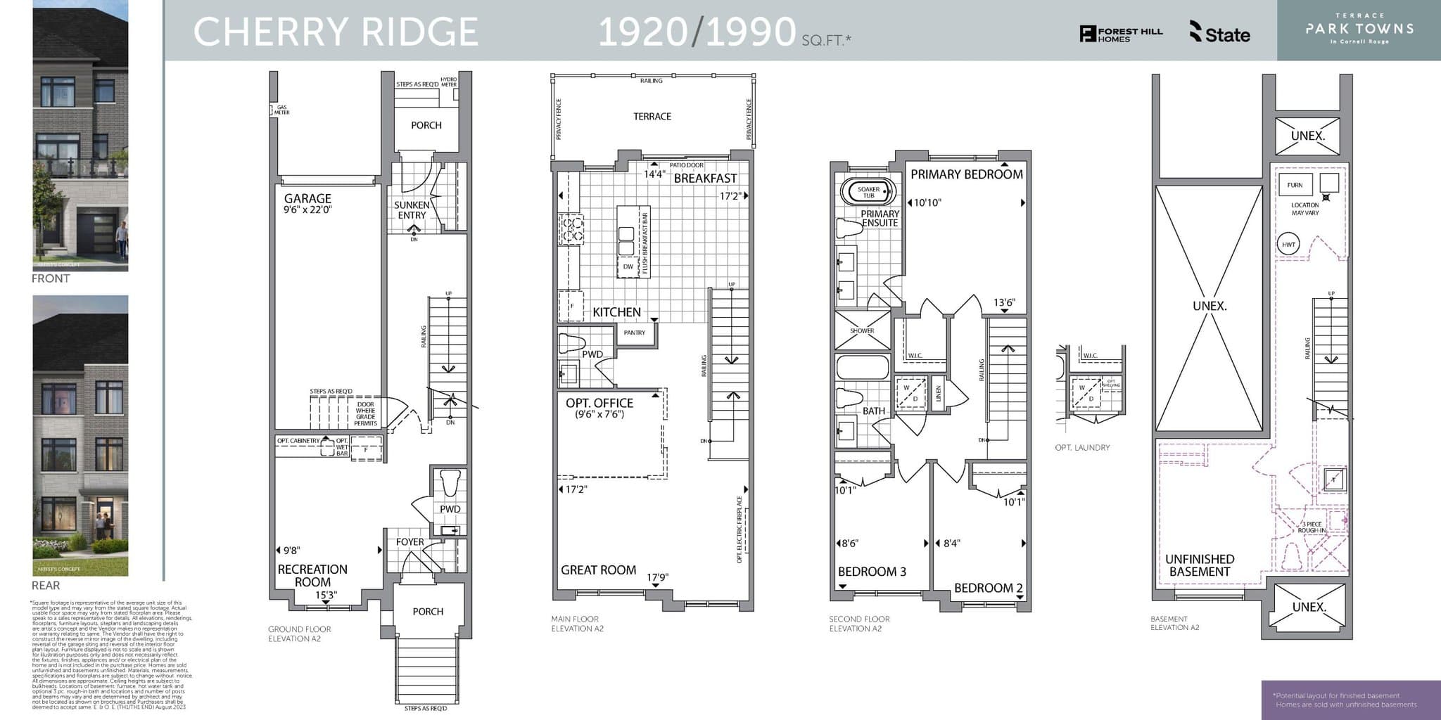 Cherry Ridge Floor Plan at Terrace Park Towns - 1920 sq.ft