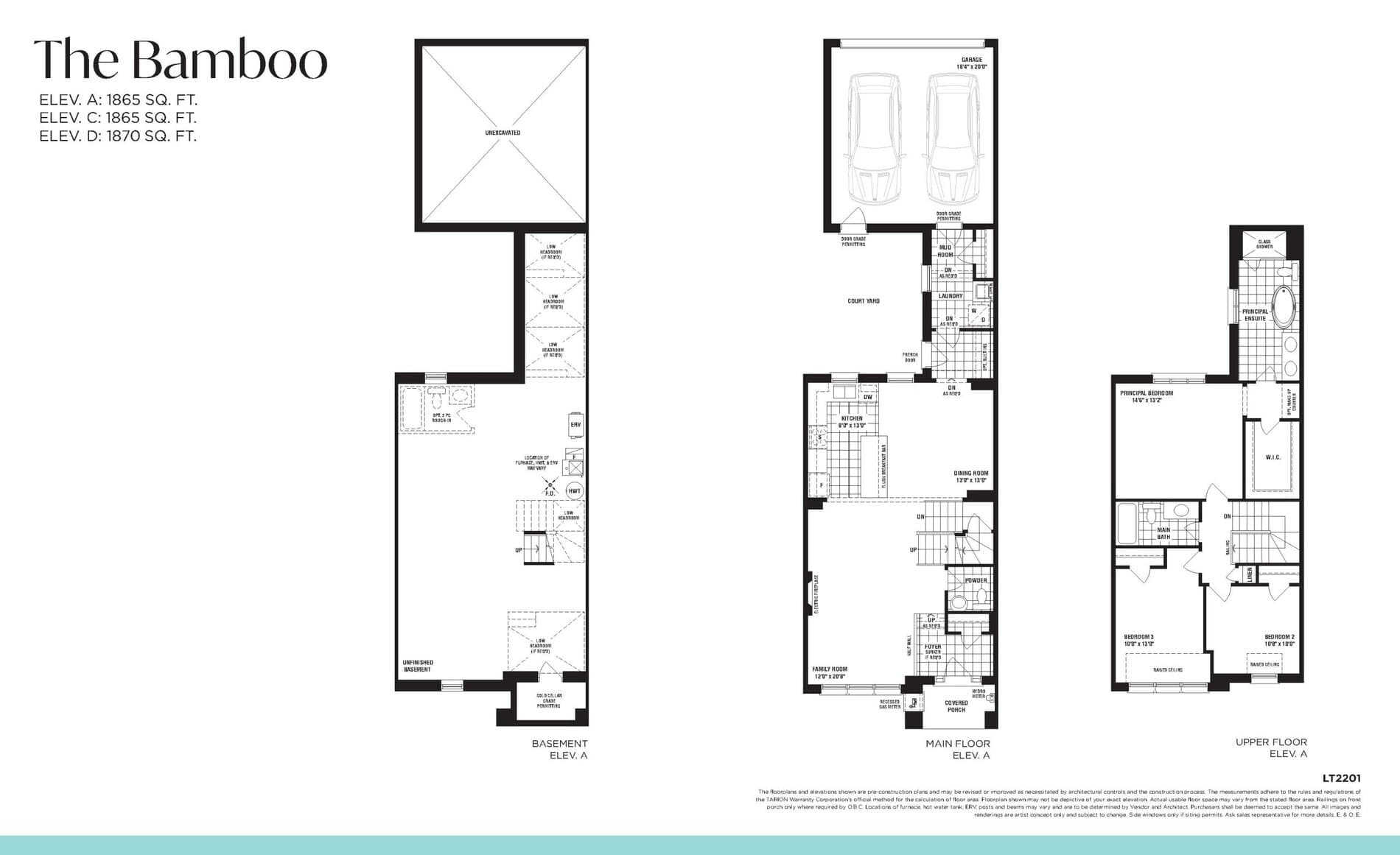 The Bamboo (Courtyard Towns) Floor Plan at Unionglen by DECO Homes - 1865 sq.ft
