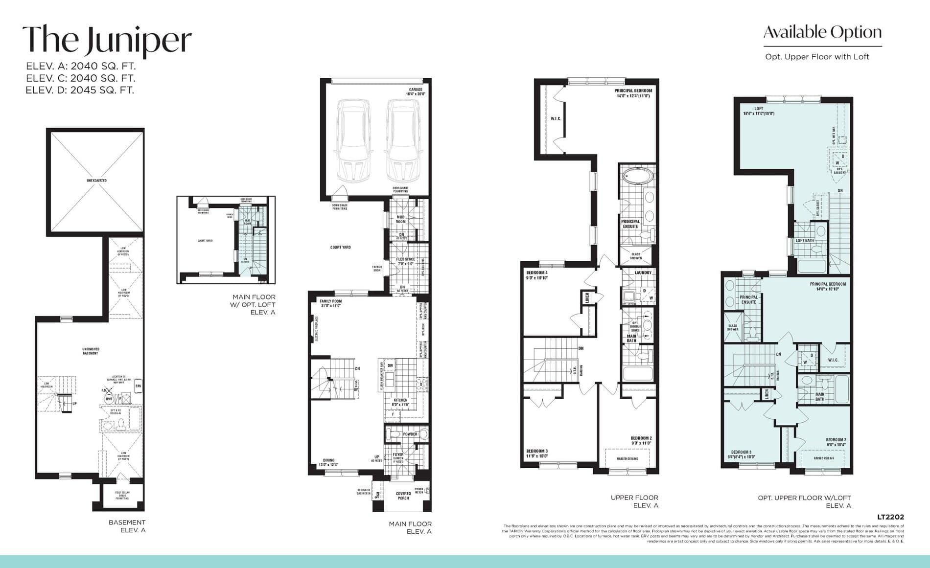 The Juniper (Courtyard Towns) Floor Plan at Unionglen by DECO Homes - 2040 sq.ft