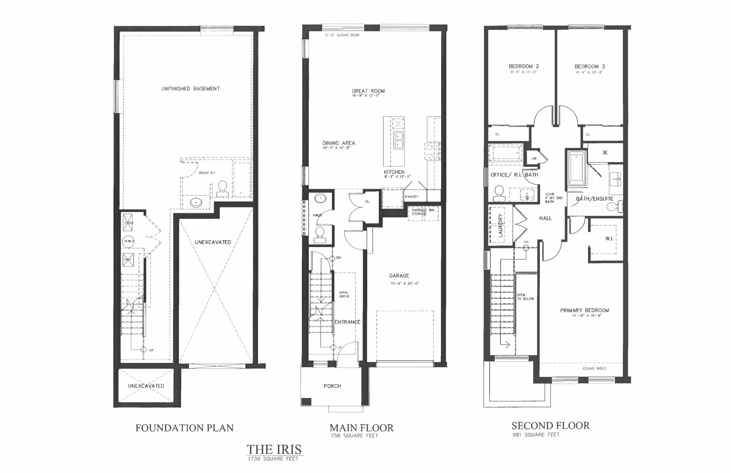 The Iris Floor Plan at Nima by Terra View Homes - 1739 sq.ft