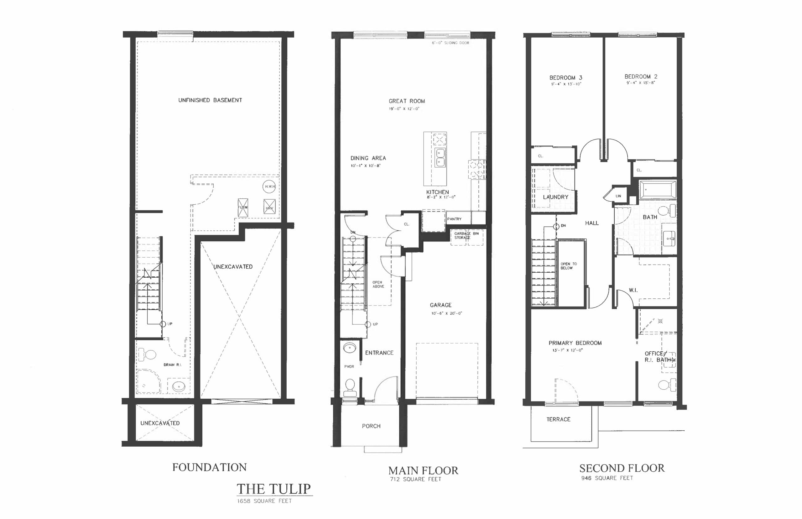 The Tulip Floor Plan at Nima by Terra View Homes - 1658 sq.ft