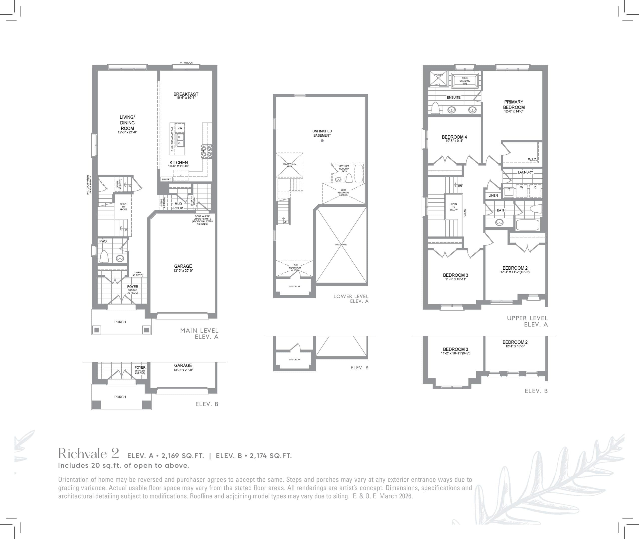 Richvale 2 Floor Plan at Red Oaks on Bayview by Trinity Point Developments - 2169 sq.ft