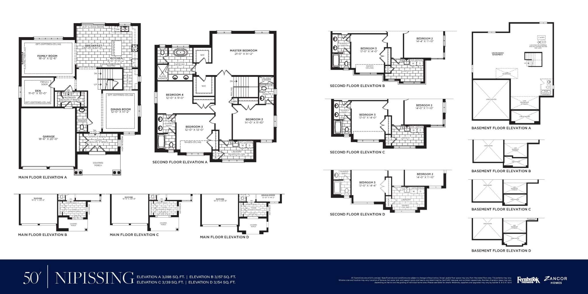 Nipissing Floor Plan at Southbay at River's Edge - 3098 sq.ft