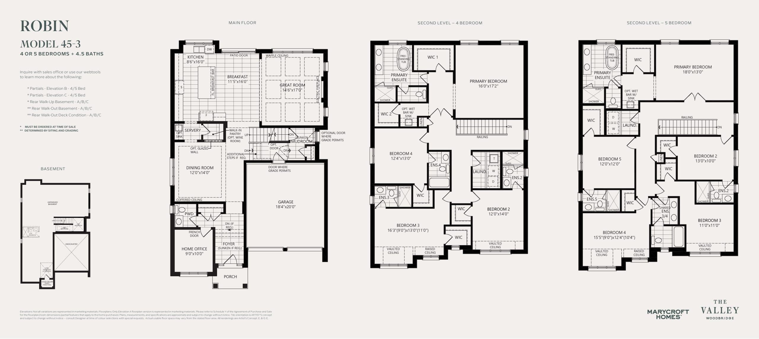 Robin Floor Plan at The Valley by Marycroft Homes - 3312 sq.ft